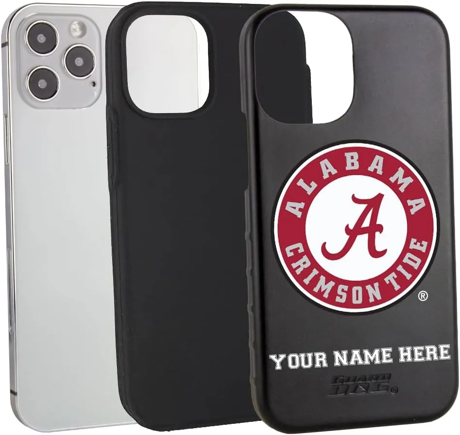 Guard Dog Case Compatible with iPhone 12/12 Pro - Military Grade - Rugged Two Piece Protection - Collegiate Licensed - Alabama Crimson Tide - Personalized