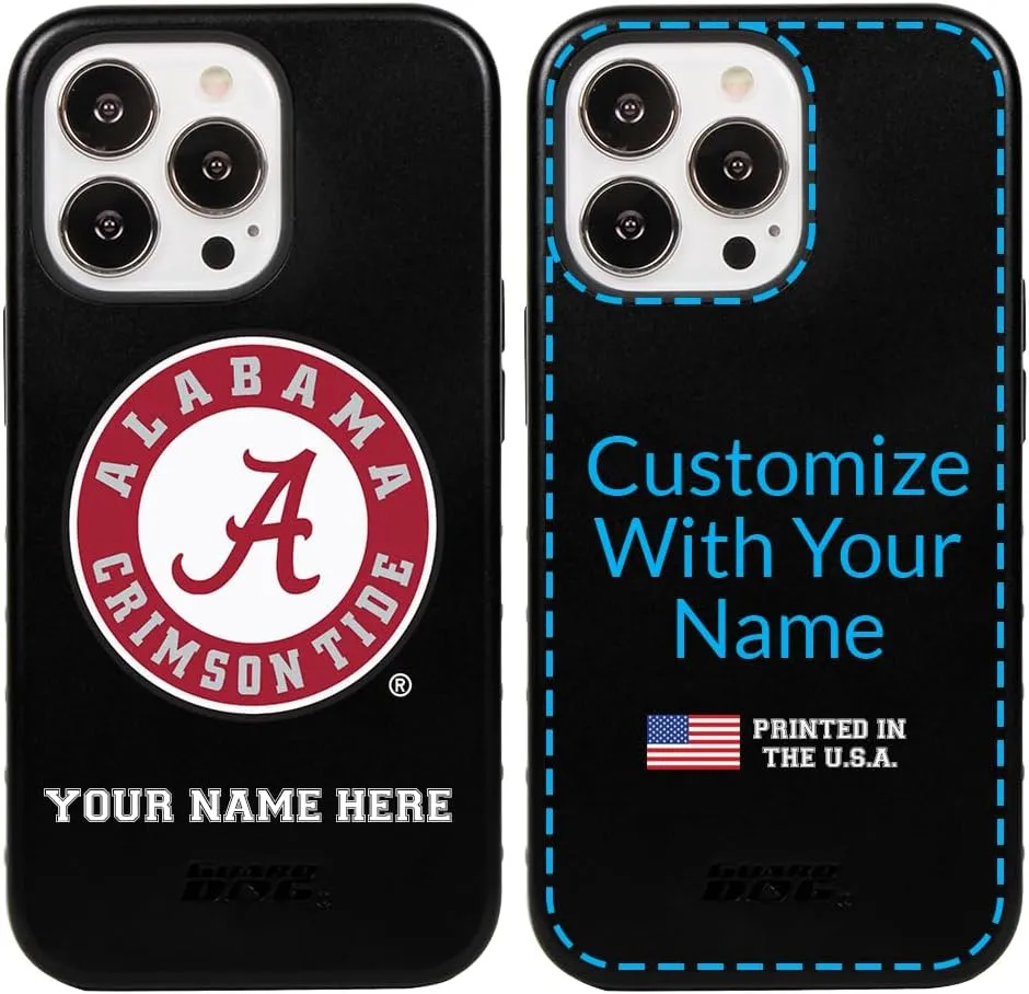 Guard Dog Case Compatible with iPhone 13 Pro - Military Grade - Rugged Two Piece Protection - Collegiate Licensed - Alabama Crimson Tide - Personalized