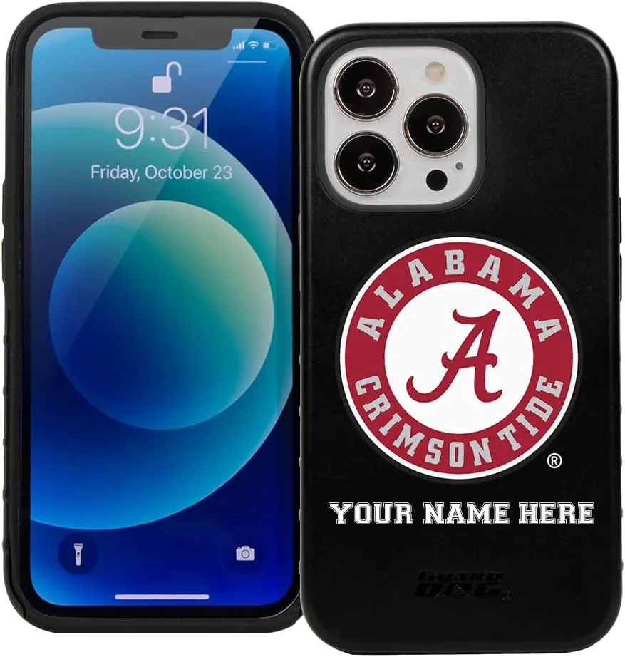 Guard Dog Case Compatible with iPhone 13 Pro - Military Grade - Rugged Two Piece Protection - Collegiate Licensed - Alabama Crimson Tide - Personalized