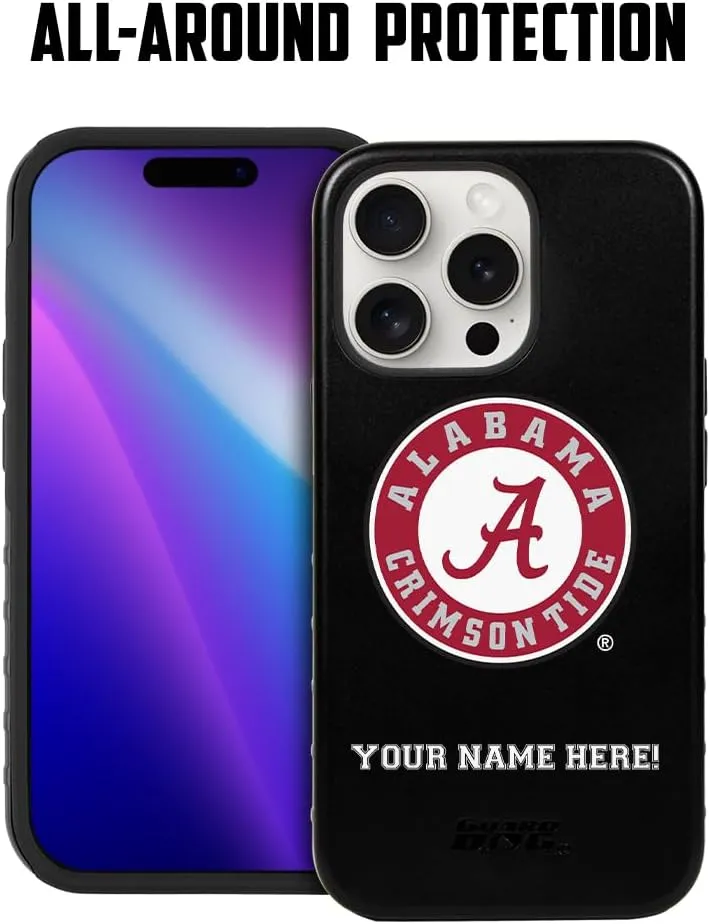 Guard Dog Case Compatible with iPhone 14 Pro Max - Military Grade - Rugged Two Piece Protection - Collegiate Licensed - Alabama Crimson Tide - Personalized