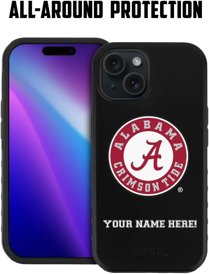 Guard Dog Case Compatible with iPhone 14 Pro - Military Grade - Rugged Two Piece Protection - Collegiate Licensed - Alabama Crimson Tide - Personalized