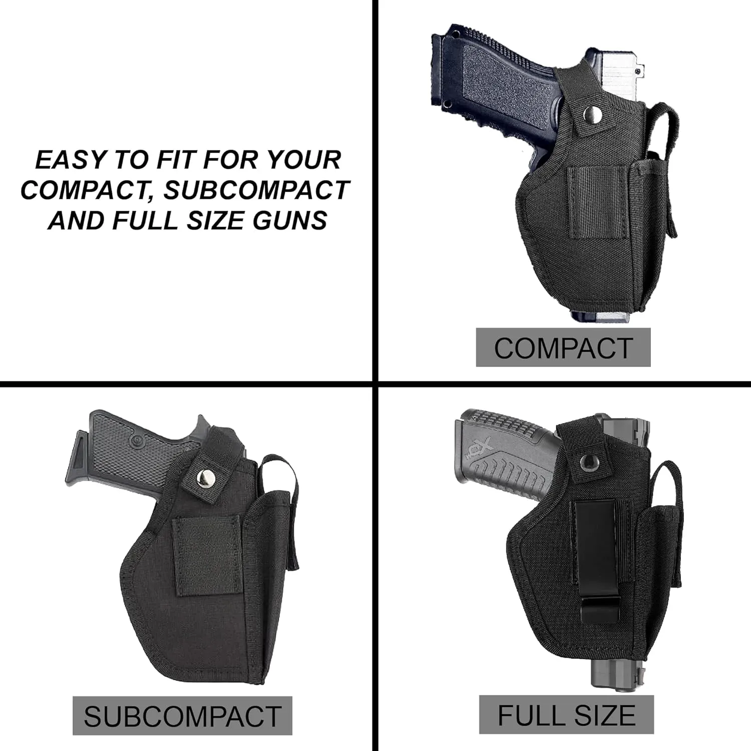 Gun Holsters for Men/Women, 380 Holster for Pistols, Universal Airsoft Right/Left, IWB/OWB 9mm Holsters for Concealed Carry, Fits Glock, M&P Shield & Similar Handgun