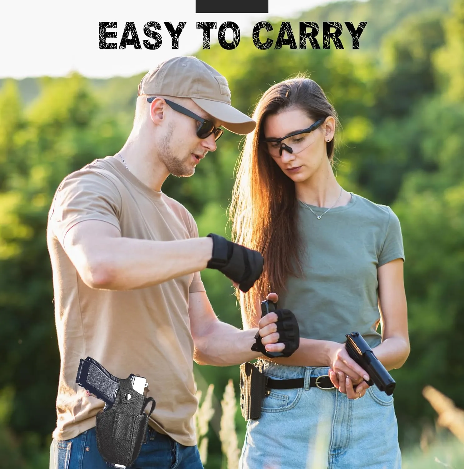 Gun Holsters for Men/Women, 380 Holster for Pistols, Universal Airsoft Right/Left, IWB/OWB 9mm Holsters for Concealed Carry, Fits Glock, M&P Shield & Similar Handgun