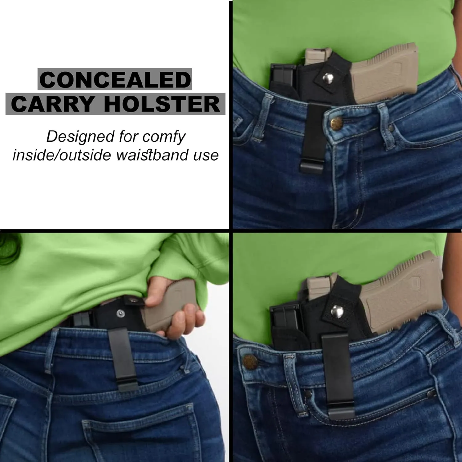 Gun Holsters for Men/Women, 380 Holster for Pistols, Universal Airsoft Right/Left, IWB/OWB 9mm Holsters for Concealed Carry, Fits Glock, M&P Shield & Similar Handgun