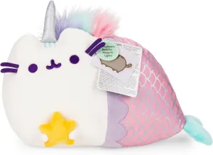 GUND Pusheen Magical Lights Mermaid Pusheenicorn Touch-Activated Light Up Cat Plush Stuffed Animal, 12”