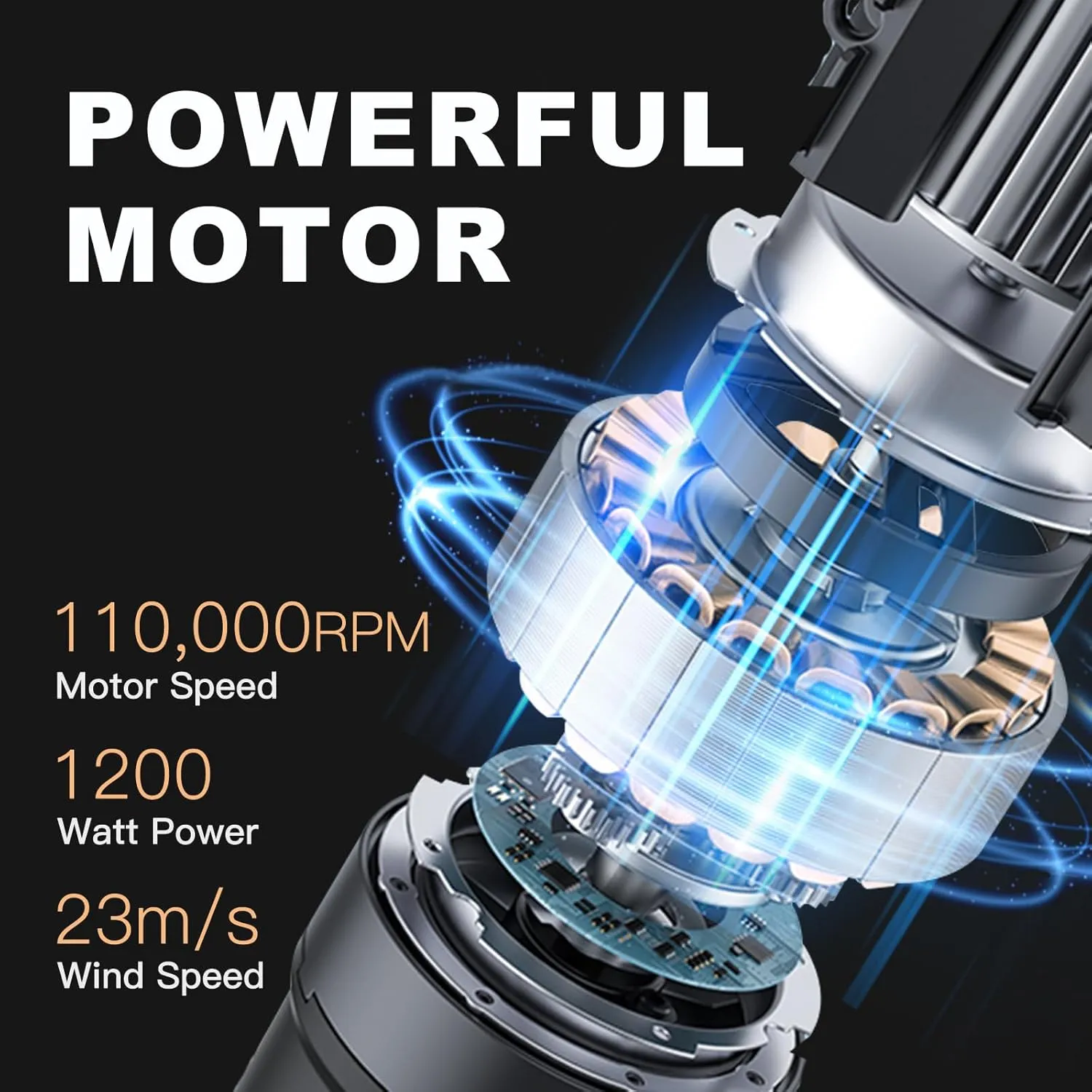 Hair Dryer, [Super Mini] Ionic High-Speed Blow Dryer 110V Travel 200 Million Negative Ions, 110,000RPM Brushless Motor for Home Salon Fast Drying Portable Lightweight, Pink