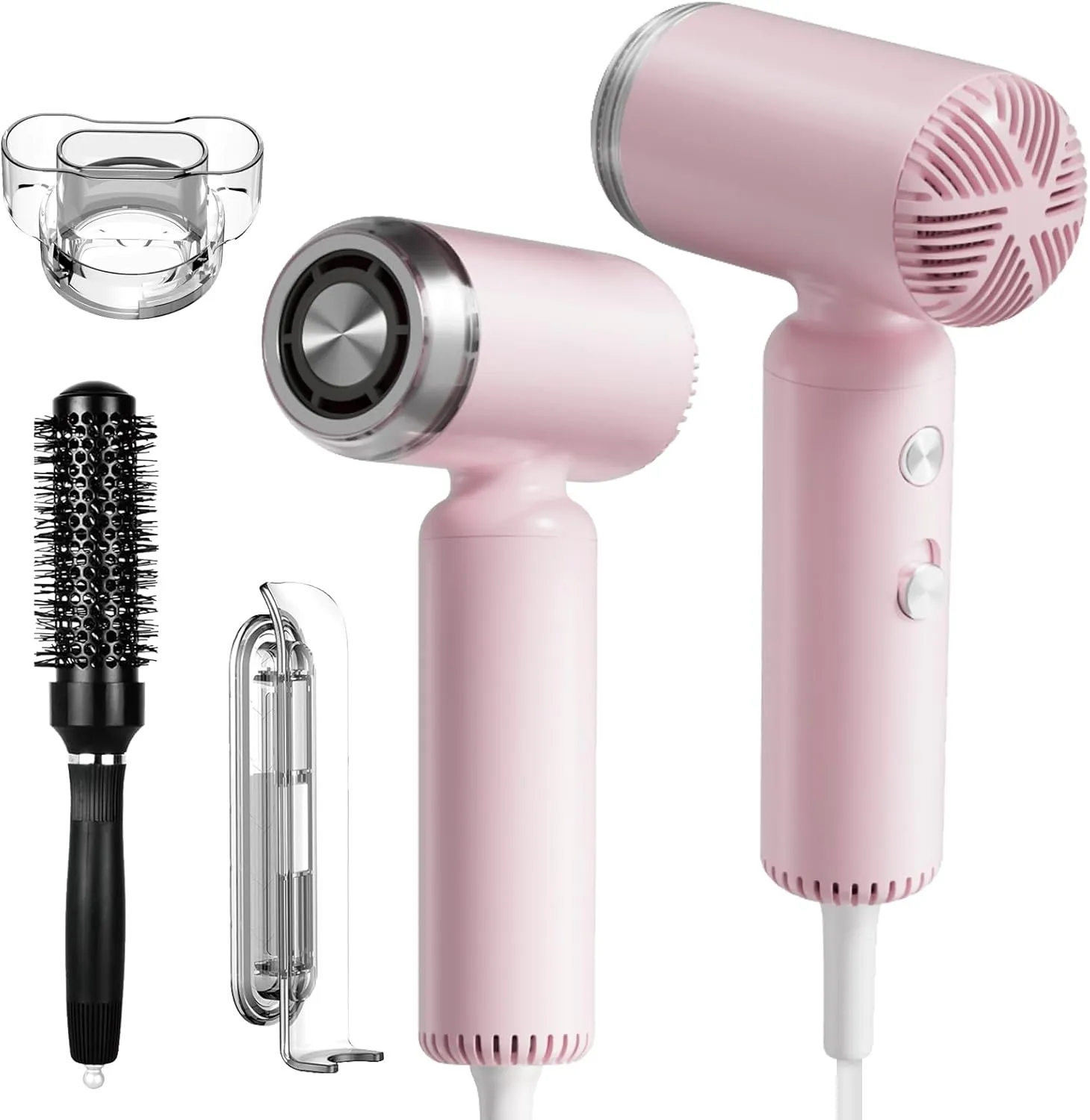 Hair Dryer, [Super Mini] Ionic High-Speed Blow Dryer 110V Travel 200 Million Negative Ions, 110,000RPM Brushless Motor for Home Salon Fast Drying Portable Lightweight, Pink