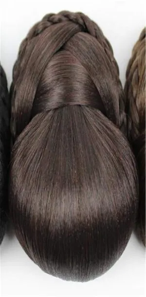 Hair Three Colors Available Braided Clip In Hair Bun,hair bun Hair Piece Donut Roller Bun Hair Piece Long 14Cm T1B/30