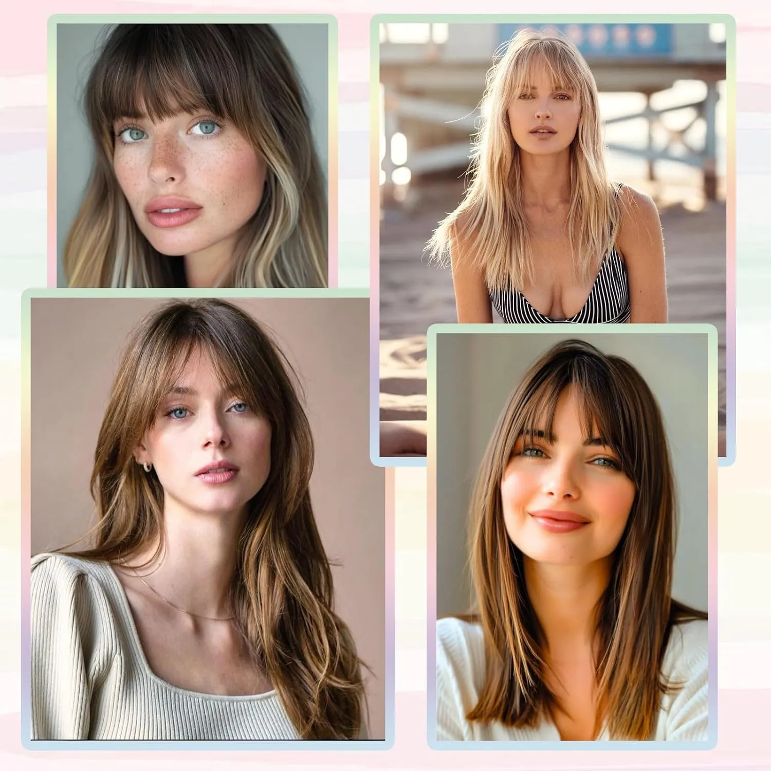 Hair Topper with Bangs, 360° 3D Cover Toppers for Women, Hair Pieces for Women with Thinning Hair，Clip in Bangs with Topper (Black)