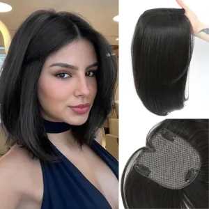 Hair Toppers for Women clip in bangs Large Base Toppers for Women with Thinning Hair Clip Ins Fake Bangs Perfect Solution for Thinning-hair and Stylish Upgrade