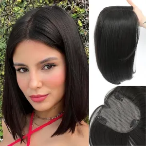 Hair Toppers for Women clip in bangs Large Base Toppers for Women with Thinning Hair Clip Ins Fake Bangs Perfect Solution for Thinning-hair and Stylish Upgrade