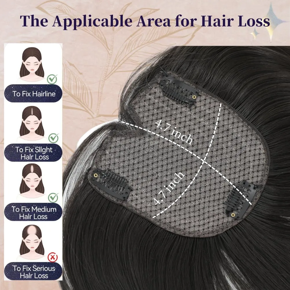 Hair Toppers for Women clip in bangs Large Base Toppers for Women with Thinning Hair Clip Ins Fake Bangs Perfect Solution for Thinning-hair and Stylish Upgrade