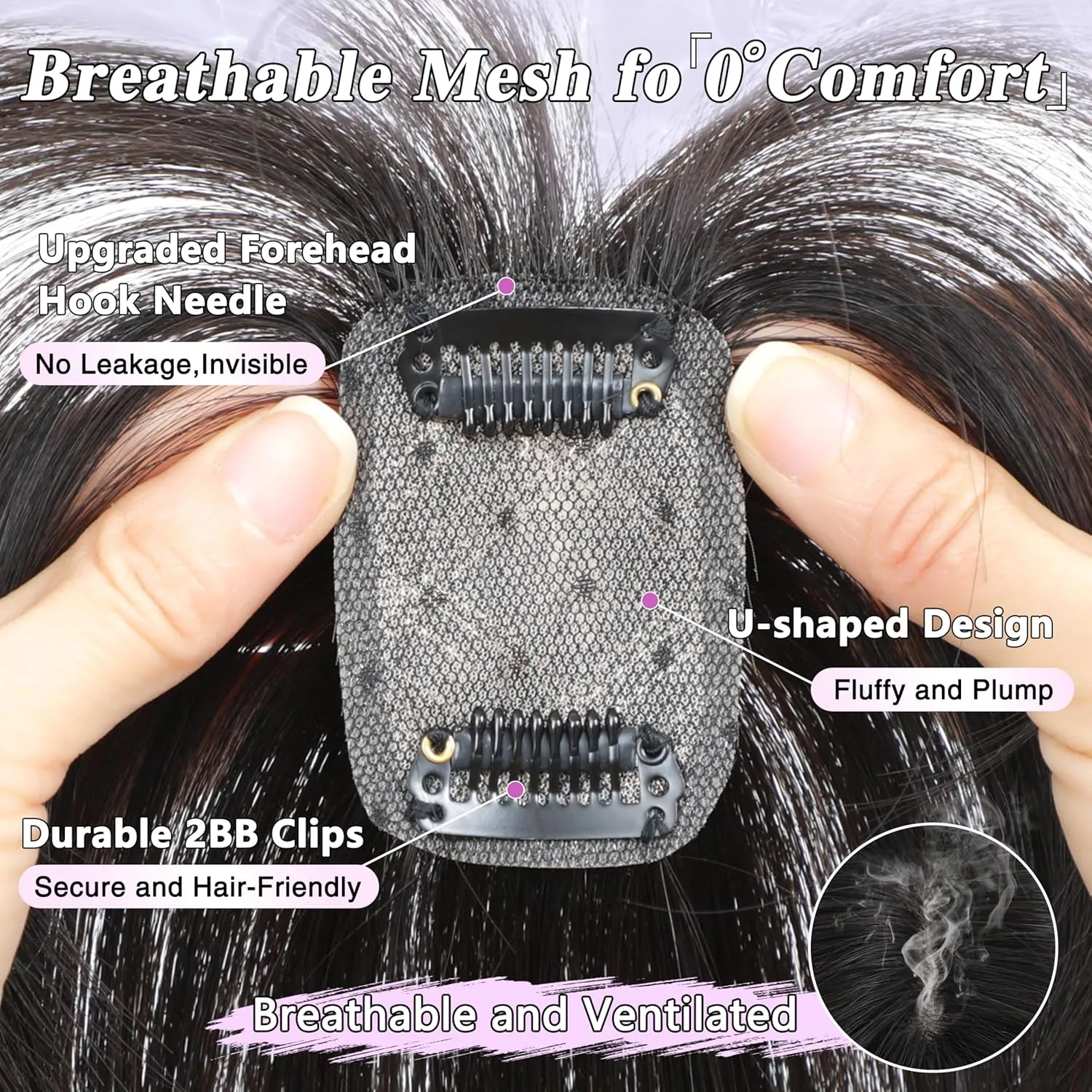 Hair Toppers for Women Real Human Hair-360°3D Topper with Bangs for Thinning Hair Clip in Bangs with Upgraded Silk Base Perfect for Daily Wear,4×6 Brown Black