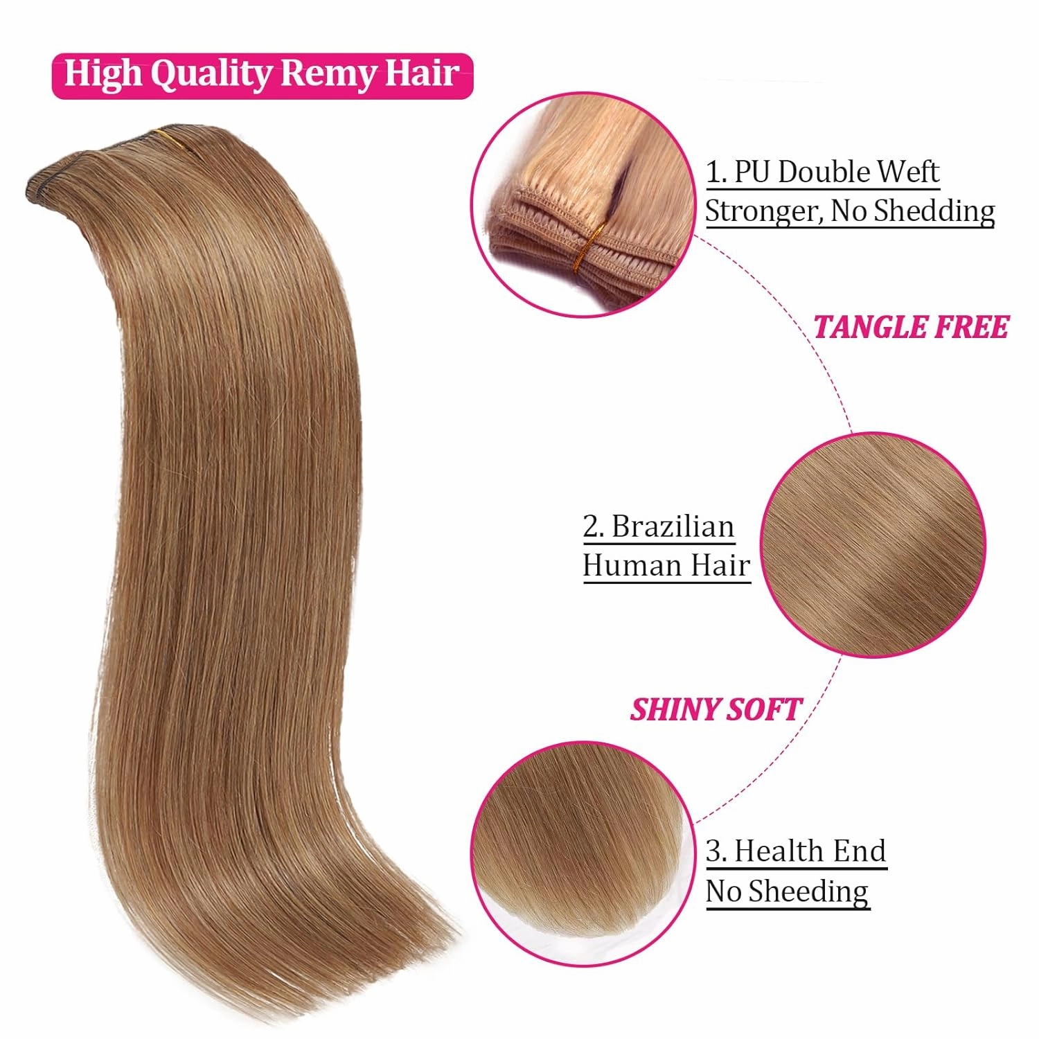 Hair Extensions Real Human Hair, 110g Honey Blonde Clip in Hair Extensions Real Human Hair Clip Ins 8pcs 18clips Invisible Soft Extensions Clip in Human Hair Black Women for Full Head