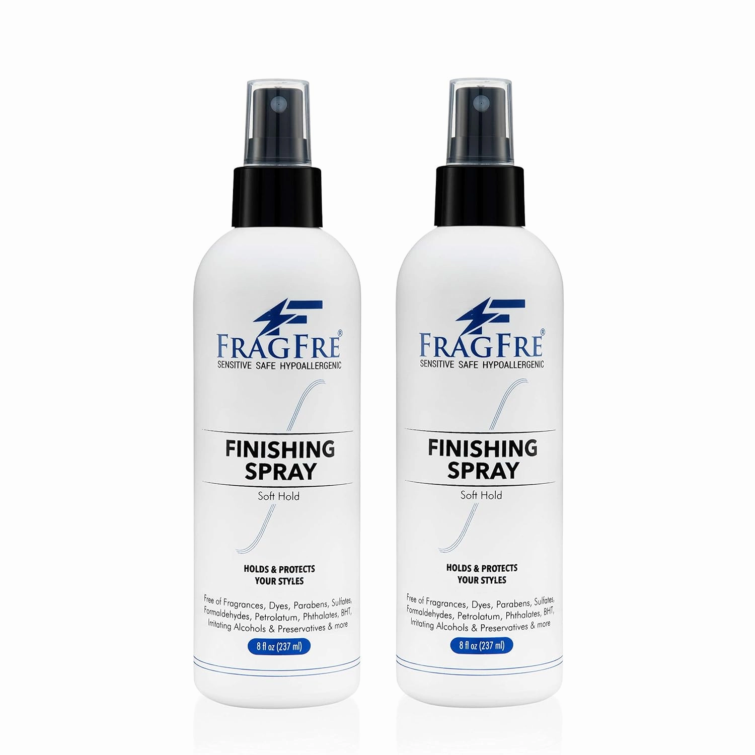 Hair Finishing Spray 8 oz - Flexible Soft Hold - Hair Spray for Sensitive Skin - Fragrance Free Hypoallergenic Parabens Free - Non Irritating Quick Dry Denatured Alcohol - Gluten Free Vegan