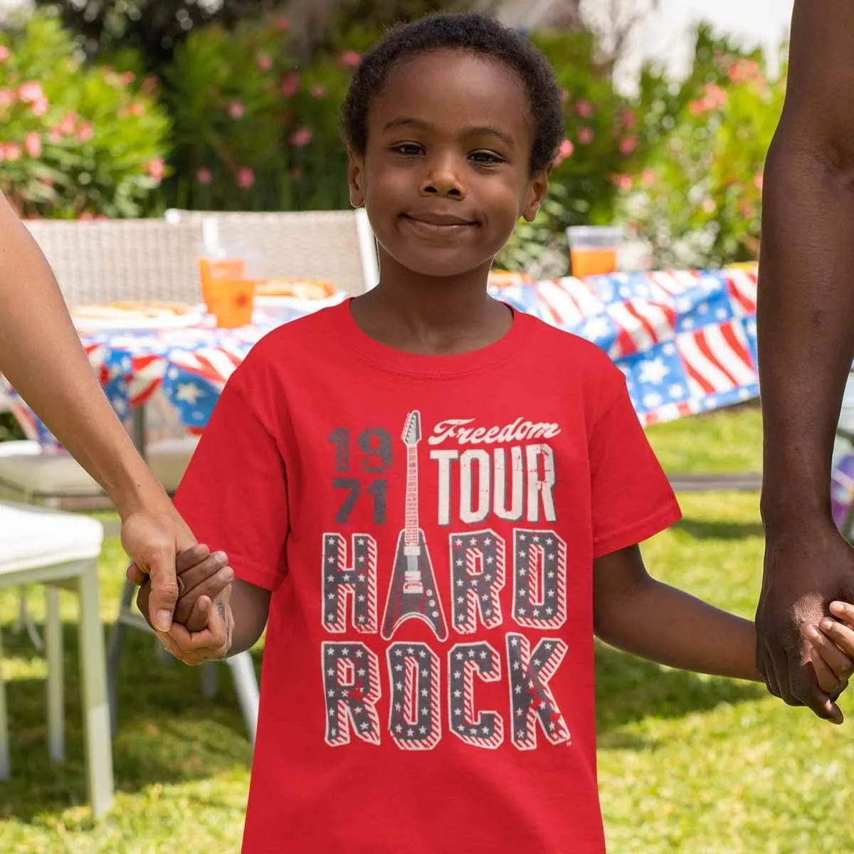 Hard Rock Youth Kids Unisex Americana Freedom Tour Tee Red