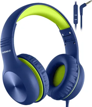 Headphones for Kids for School, Kids Headphones with Microphone, Sharing Function, 85dB/94dB Safe Volume Limit, HD Sound, Over Ear Kid Headphone for School, On-line Study, Travel, DarkGreen