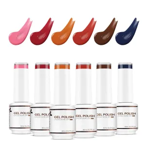 Hema Free Cruelty Free Vegan Gel Nail Polish 6 Pcs 8ml Pink Red Burnt Orange Blue Color Soak Off LED U V Gel Nail Kit Manicure