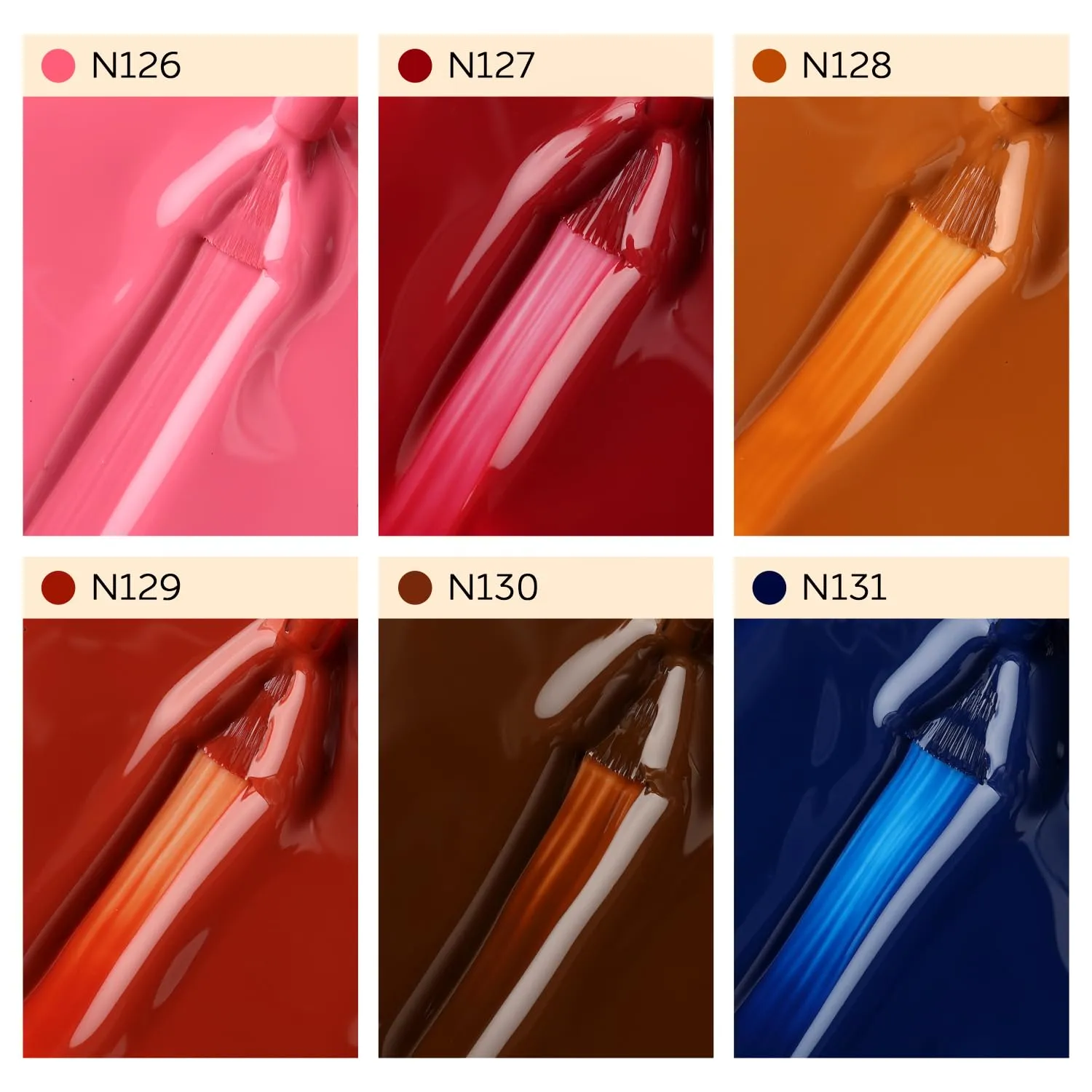 Hema Free Cruelty Free Vegan Gel Nail Polish 6 Pcs 8ml Pink Red Burnt Orange Blue Color Soak Off LED U V Gel Nail Kit Manicure
