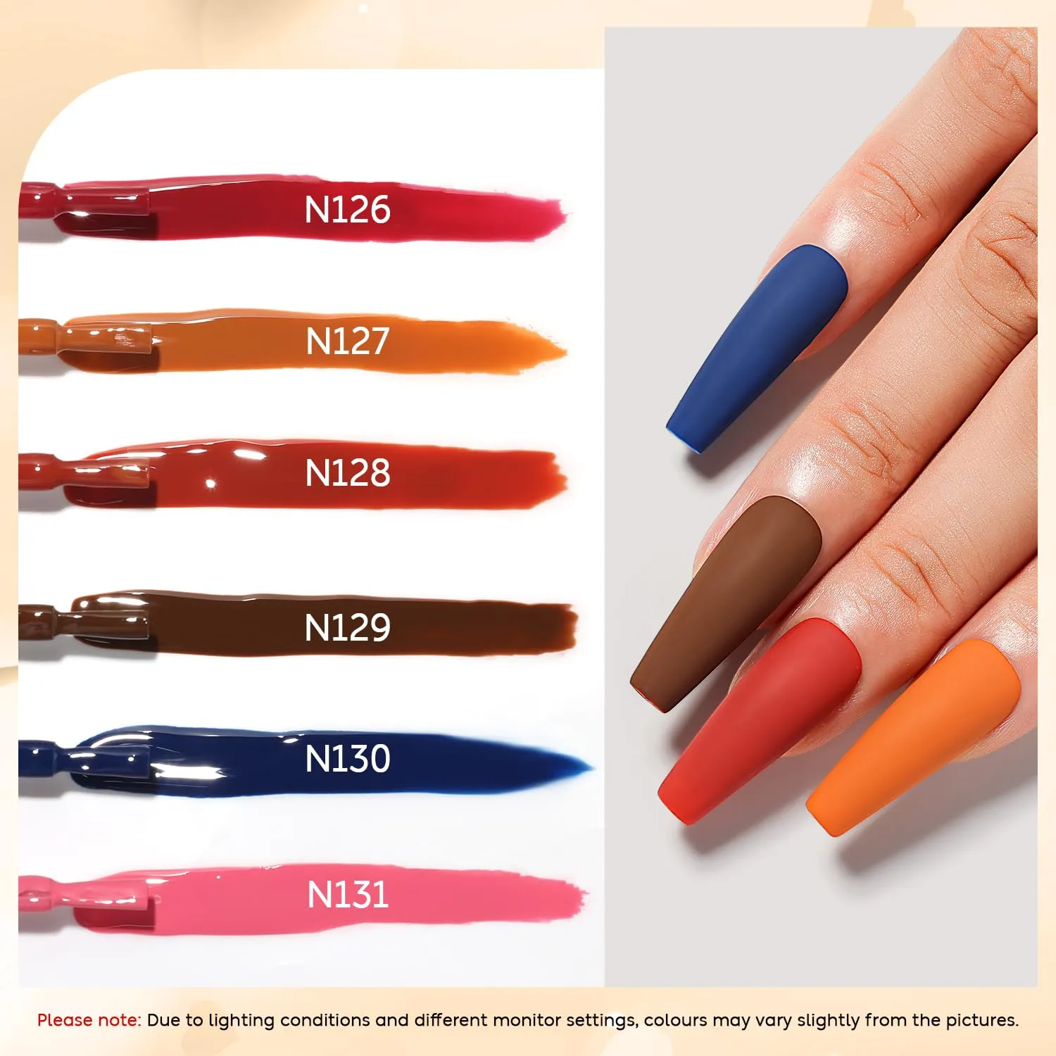 Hema Free Cruelty Free Vegan Gel Nail Polish 6 Pcs 8ml Pink Red Burnt Orange Blue Color Soak Off LED U V Gel Nail Kit Manicure