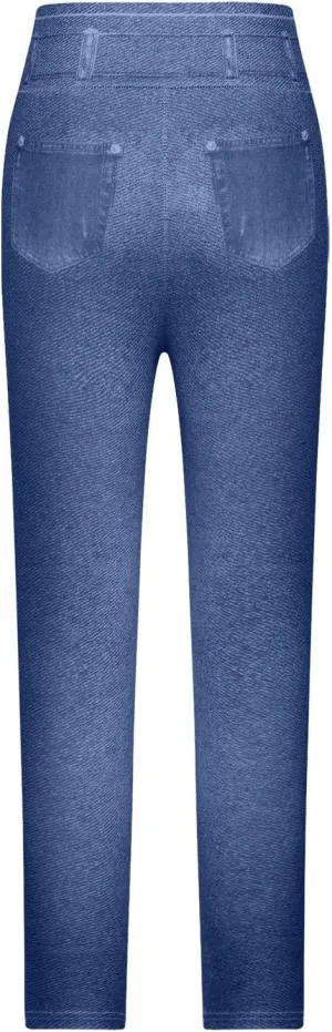 HGps8w Women's Denim Print Fake Jeans Super High Waisted Stretchy Slim Fitted Leggings Casual Skinny Yoga Pants