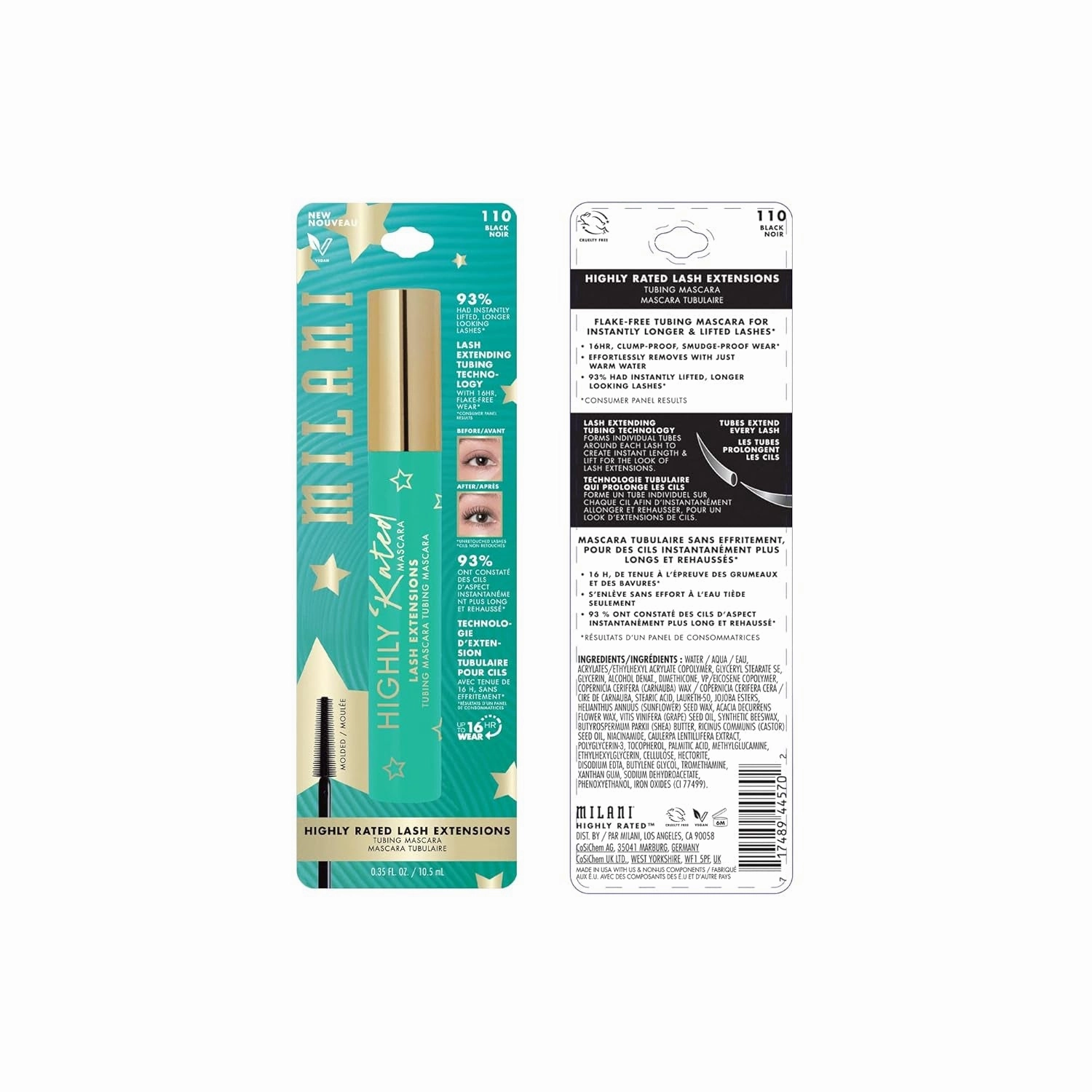 Highly Rated Lash Extensions Tubing Mascara for Added Length and Lift - Black - as Seen on Tik Tok