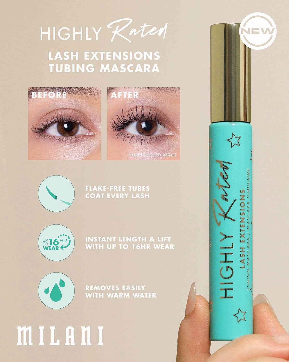 Highly Rated Lash Extensions Tubing Mascara for Added Length and Lift - Black - as Seen on Tik Tok
