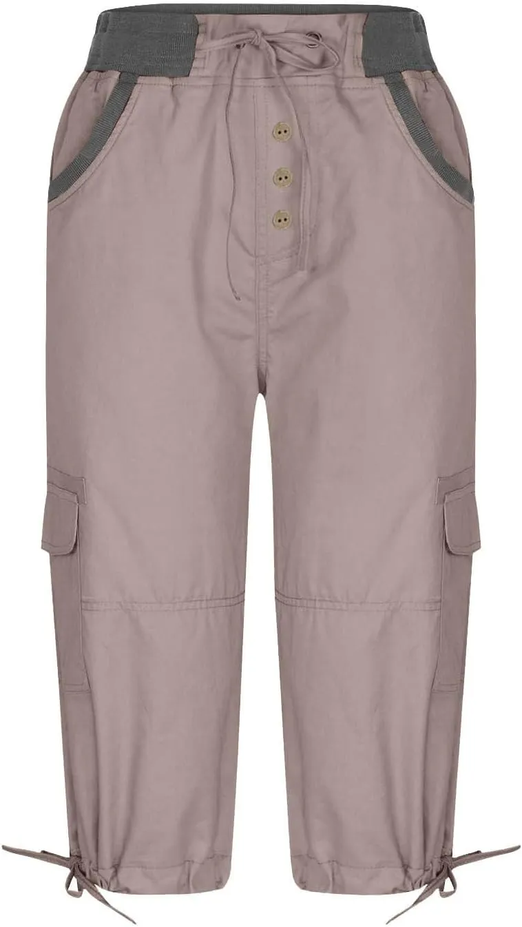 Hiking Capris for Women Lightweight Quick Dry Cargo Capri Travel Pants Women Casual Fashion Capris with Pockets