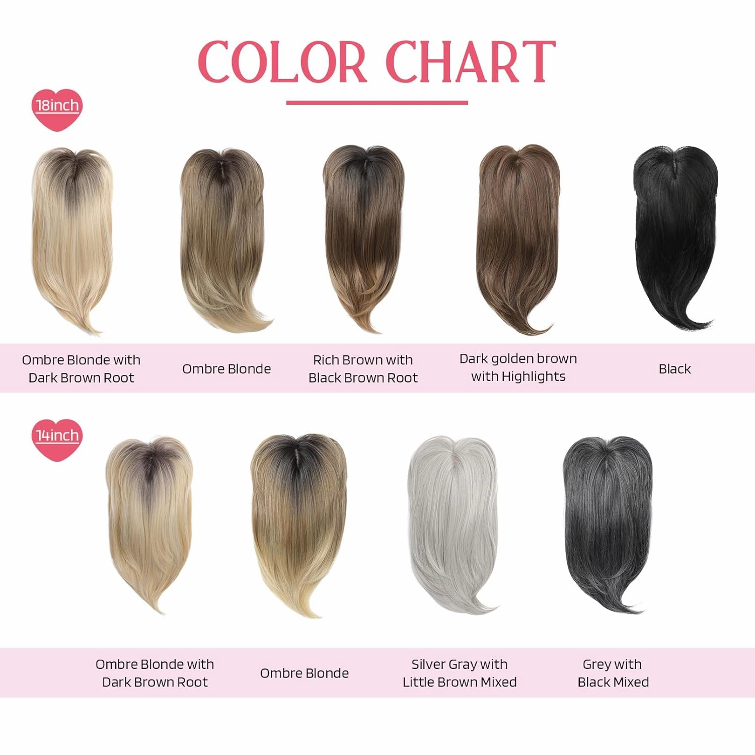 HOOJIH Hair Topper - Short Layered Wig with Bangs for Women with Thinning Hair, 14 Inch Slightly Curled Ends - Synthetic Fiber, Ombre Ash Blonde with Dark Root