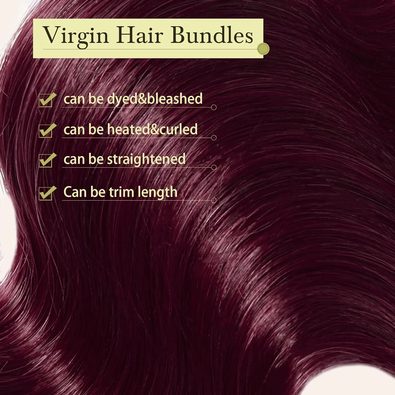 Human Hair Bundles 4 Bundles 16 18 20 22 Inch Hair Extensions Dark Burgundy Body Wave Bundles Human Hair 100% Unprocessed Brazilian Virgin Hair Quick Weave 99J