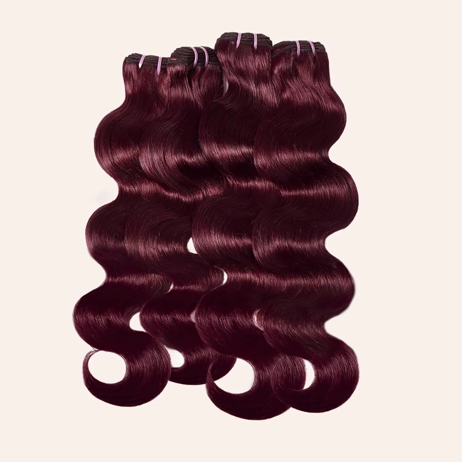 Human Hair Bundles 4 Bundles 16 18 20 22 Inch Hair Extensions Dark Burgundy Body Wave Bundles Human Hair 100% Unprocessed Brazilian Virgin Hair Quick Weave 99J