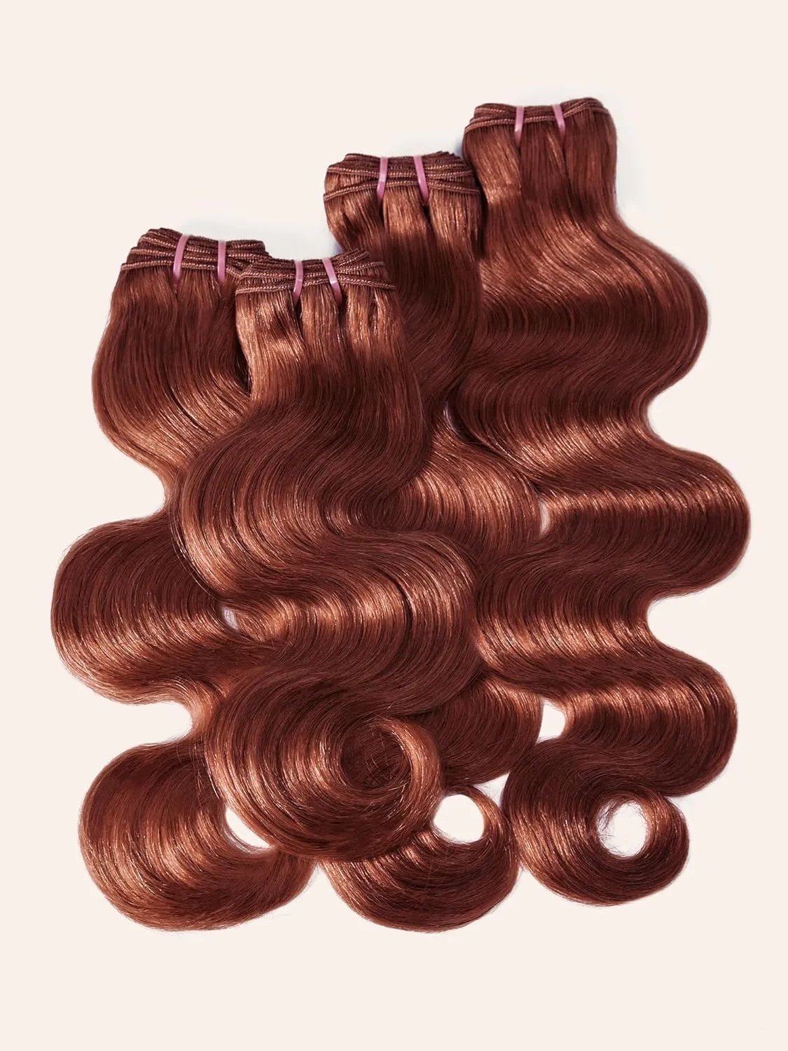 Human Hair Bundles 4 Bundles 16 18 20 22 Inch Hair Extensions Reddish Brown Copper Red Body Wave Bundle Human Hair 100% Unprocessed Brazilian Virgin Hair Quick Weave Bundle human hair L4
