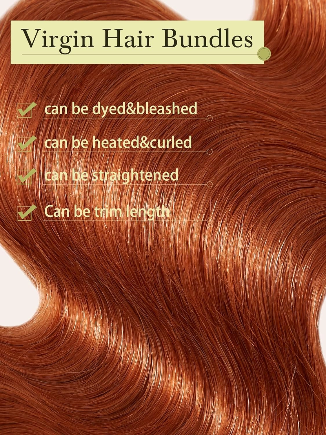Human Hair Bundles 4 Bundles 12 14 16 18 Inch Hair Extensions Ginger Orange Body Wave Bundles Human Hair 100% Unprocessed Brazilian Virgin Hiar Quick Weave 350