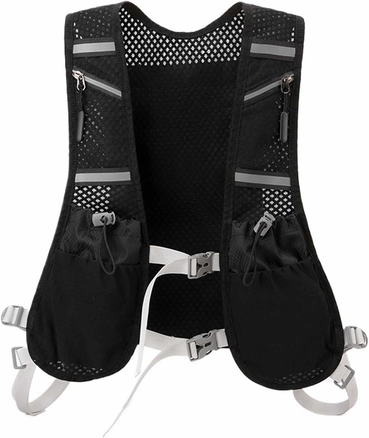 Hydration Vest for Running Men - Running Hydration Vest, Reflective Adjustable Running Vest Pack,Water Backpack with Soft Flask Pockets, Cell Phone Holder for Cycling, Hiking, Mountaineering