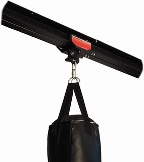 I-Beam Rolling Mount for Punching Bag & 4 Foot Rail Combo - RED Rolling Mount - Made in The USA