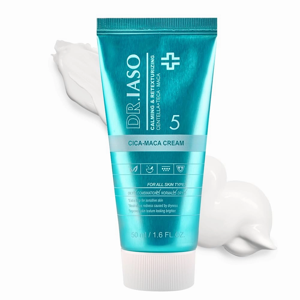 IASO Dr CICA MACA CREAM | Multi-Functional Soothing Recovery Cica Cream, Combines Pure CICA Ccomplex, Sensitive Skin, Restores Healthy Skin, Korean Skin Care, 1.6 oz