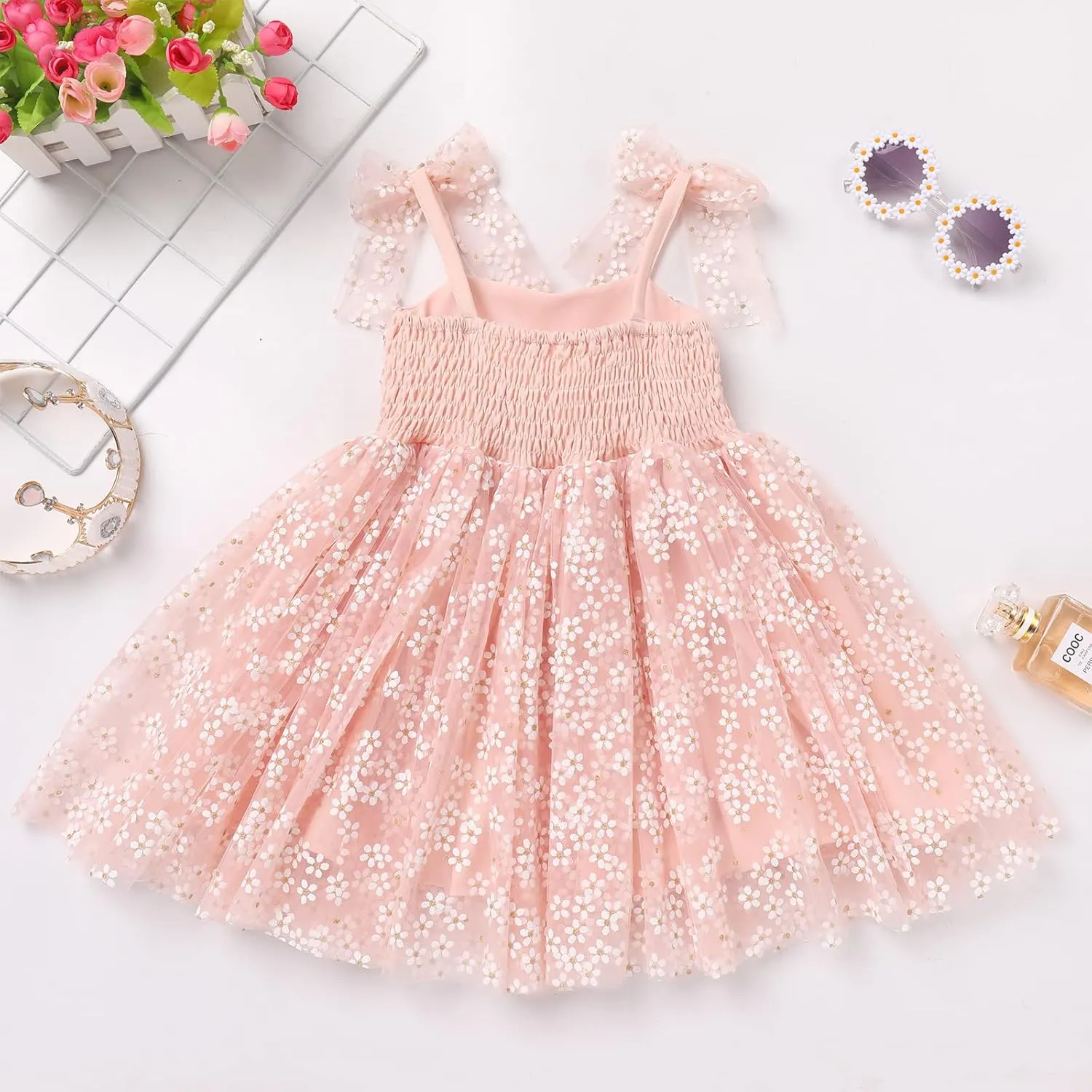 IMEKIS Toddler Baby Girl Birthday Princess Dress Shiny Confetti Boho Rainbow Cake Smash Photo Shoot Outfit for 1-6T