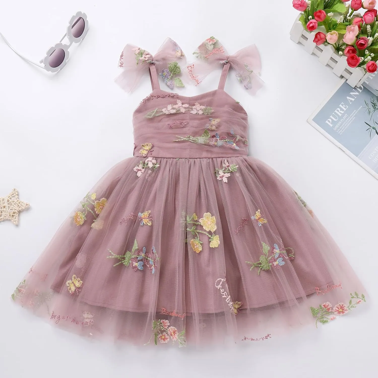 IMEKIS Toddler Baby Girl Birthday Princess Dress Shiny Confetti Boho Rainbow Cake Smash Photo Shoot Outfit for 1-6T