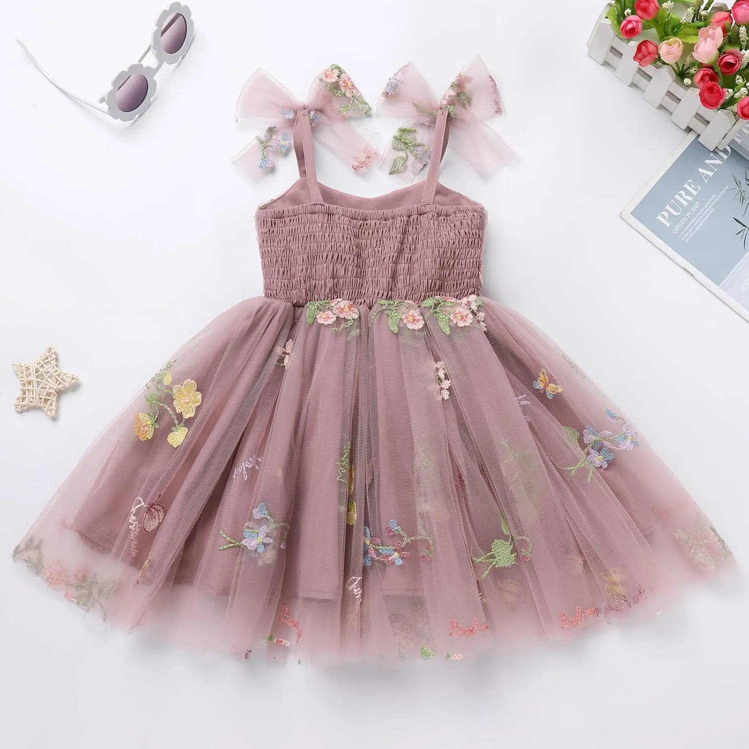IMEKIS Toddler Baby Girl Birthday Princess Dress Shiny Confetti Boho Rainbow Cake Smash Photo Shoot Outfit for 1-6T