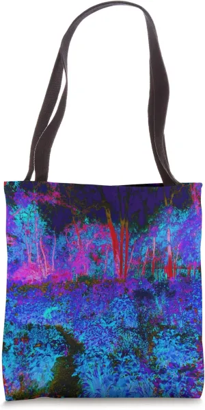 Impressionistic Blue, Purple and Red Garden Landscape Tote Bag