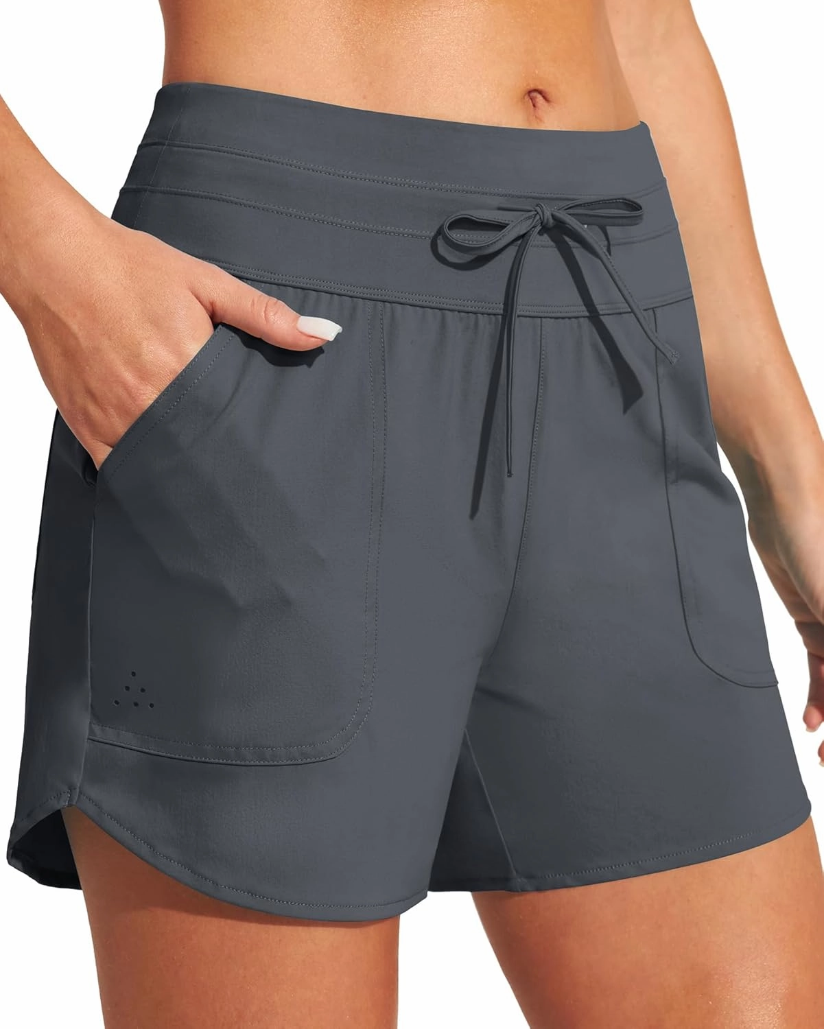 IUGA Womens 5" Swim Board Shorts Stretchy High Waisted Beach Shorts for Women Quick Dry UPF 50  Swimsuit Bottoms with Liner