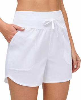 IUGA Womens 5" Swim Board Shorts Stretchy High Waisted Beach Shorts for Women Quick Dry UPF 50  Swimsuit Bottoms with Liner