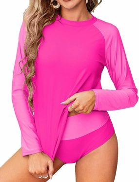 JACK SMITH Women's 3 Piece Long Sleeve Rush Guard Swimsuit UPF 50  Tummy Control High Waist Bathing Suit