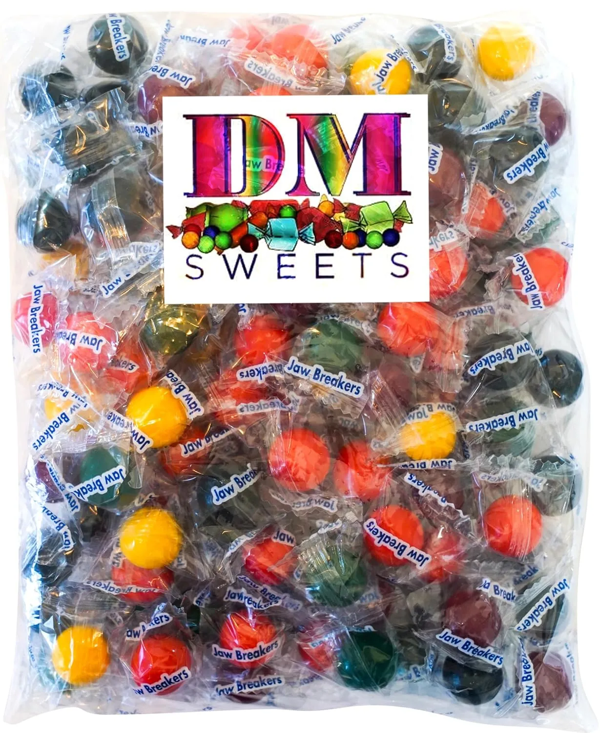Jawbreakers Hard Candy - 100 Assorted Sweet Fruit Flavored Individually Wrapped Pieces per Bag