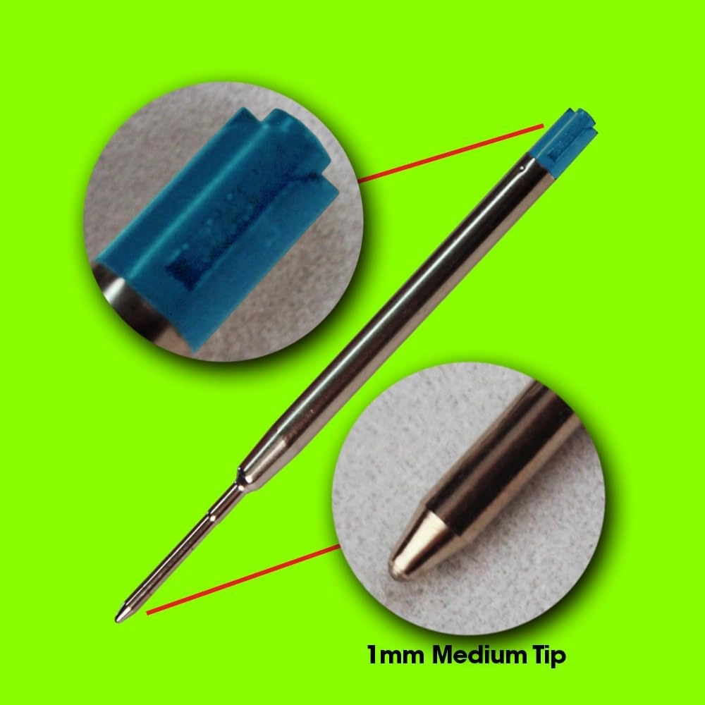 Jaymo Replacement for Parker 1950371 and Bastion - Measures 3.875 in / 98 mm Long - G2 Ballpoint Pen Refill - 48 Blue