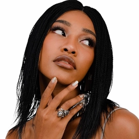 JBG 12-Inch Micro Million Twist Braided Wig - Light, Soft Braid Wigs for Black Women with Glueless 4X4 Lace Closure - No Tangle Synthetic Braids - Black