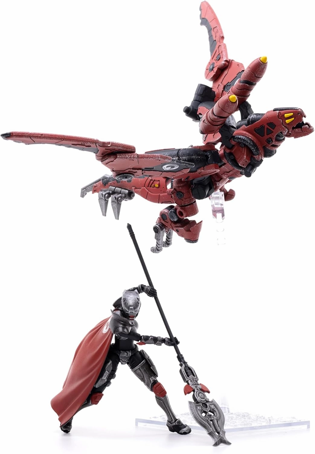 JOYTOY 1/18 Action Figures - Saluk Flame Dragon Cavalry (Crimson) Perfect for Collectors & Decor - Ideal Gift for Birthdays - Christmas - Character Figure - JT2016