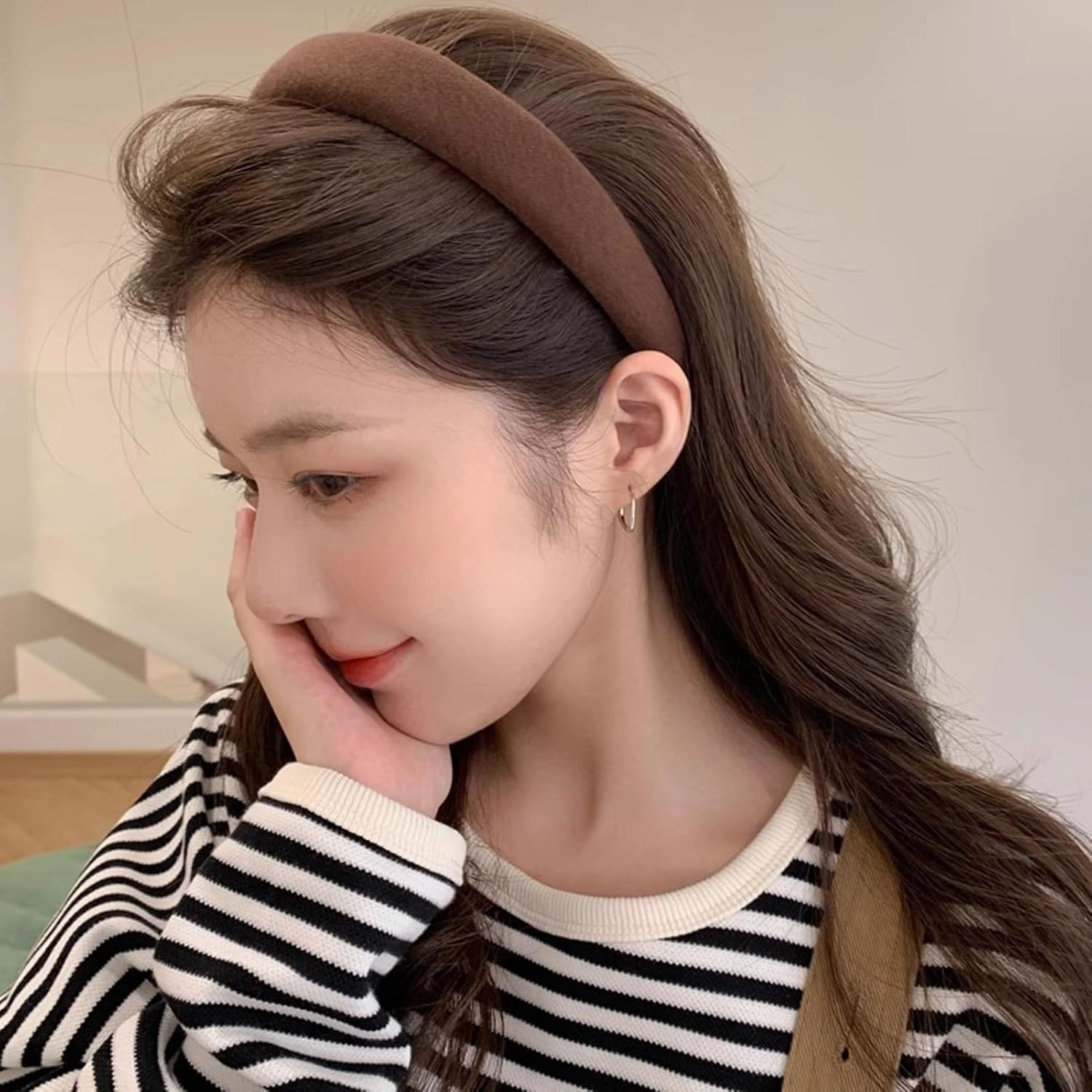Jseng 2Packs Knotted Headbands for Women - Neutral Toned Padded Headbands- Wide Headbands Thick Hair Bands for Stylish Comfortable Hair Accessory