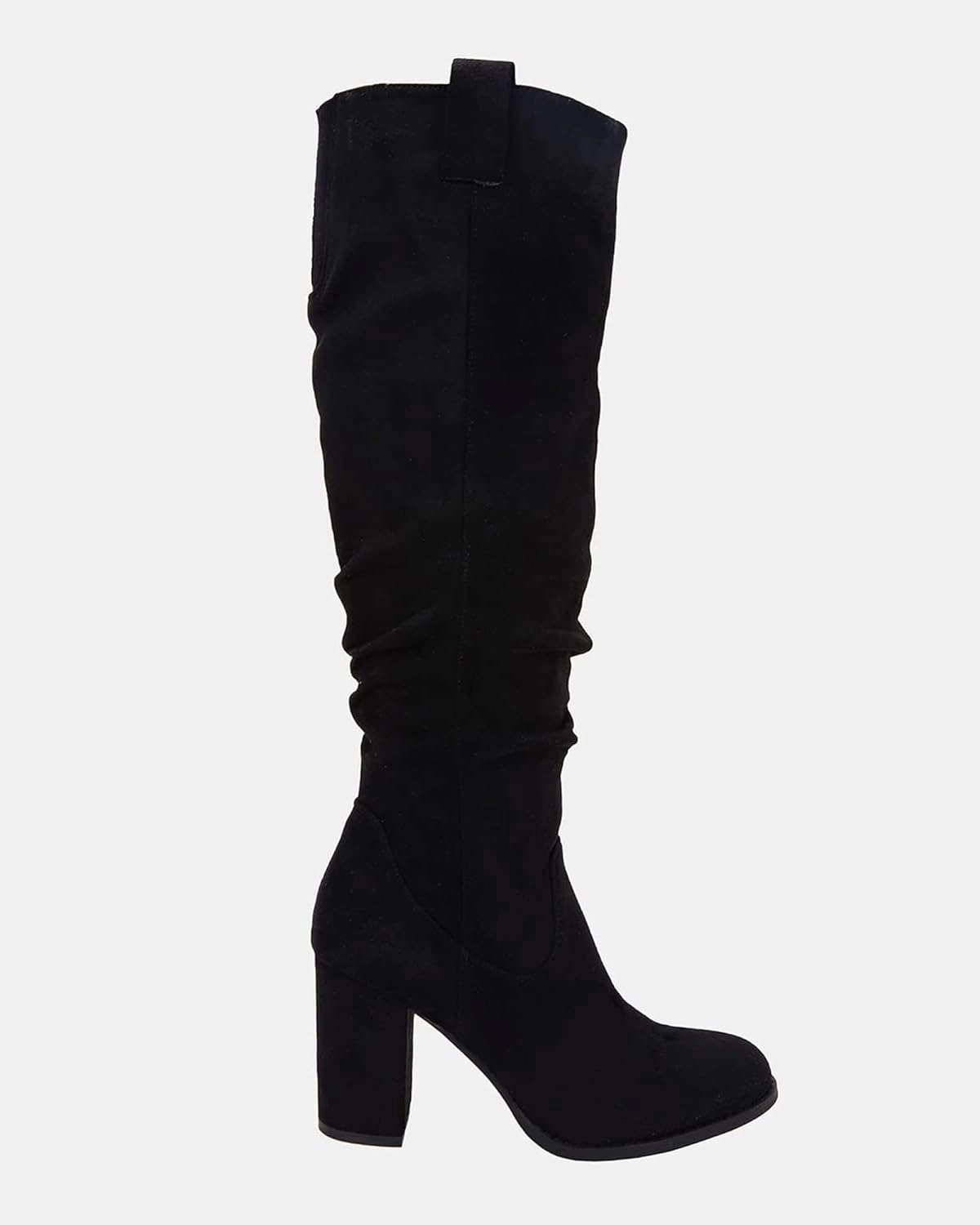Juliet Holy Women's Knee High Boots Chunky Block Heel Wide Calf Round Toe Side Zipper Fashion Dress Boot