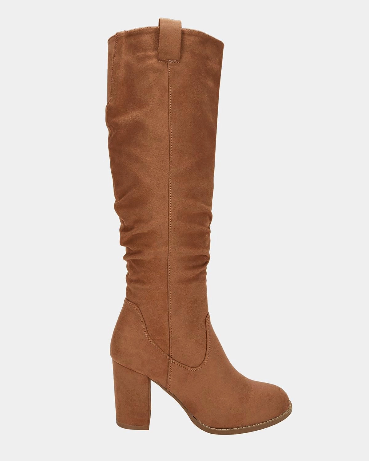 Juliet Holy Women's Knee High Boots Chunky Block Heel Wide Calf Round Toe Side Zipper Fashion Dress Boot